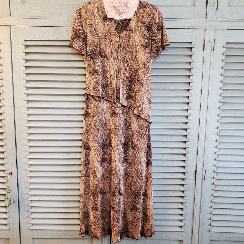 🤎Connected Apparel Women's Brown & Black Marled Dress Size 6 - Picture 1 of 5